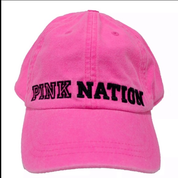 VS Pink Nation Logo Baseball Hat Hot Pink - Picture 2 of 4
